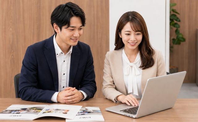 結婚相談所でカウンセラーに相談する男女|ツヴァイ パーソナル結婚診断 - はなまるプロ