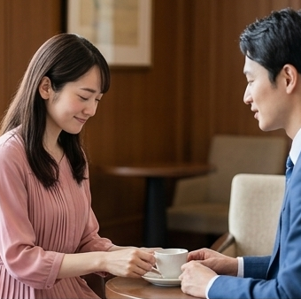 真剣交際で将来について真剣に話し合う30代の男女。結婚を決める進め方STEP4の写真アイコン - はなまるプロ