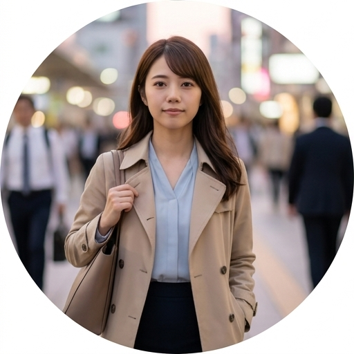 仕事帰りに一人で駅から歩く30代の女性の写真。出会いの場がない - はなまるプロ